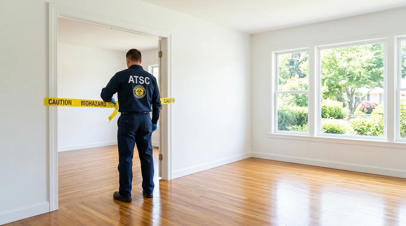 Certified biohazard cleanup crew performing Decomposition Cleanup in Foothill Farms